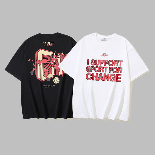 Off-white Men's and Women's Short-sleeved T-shirts